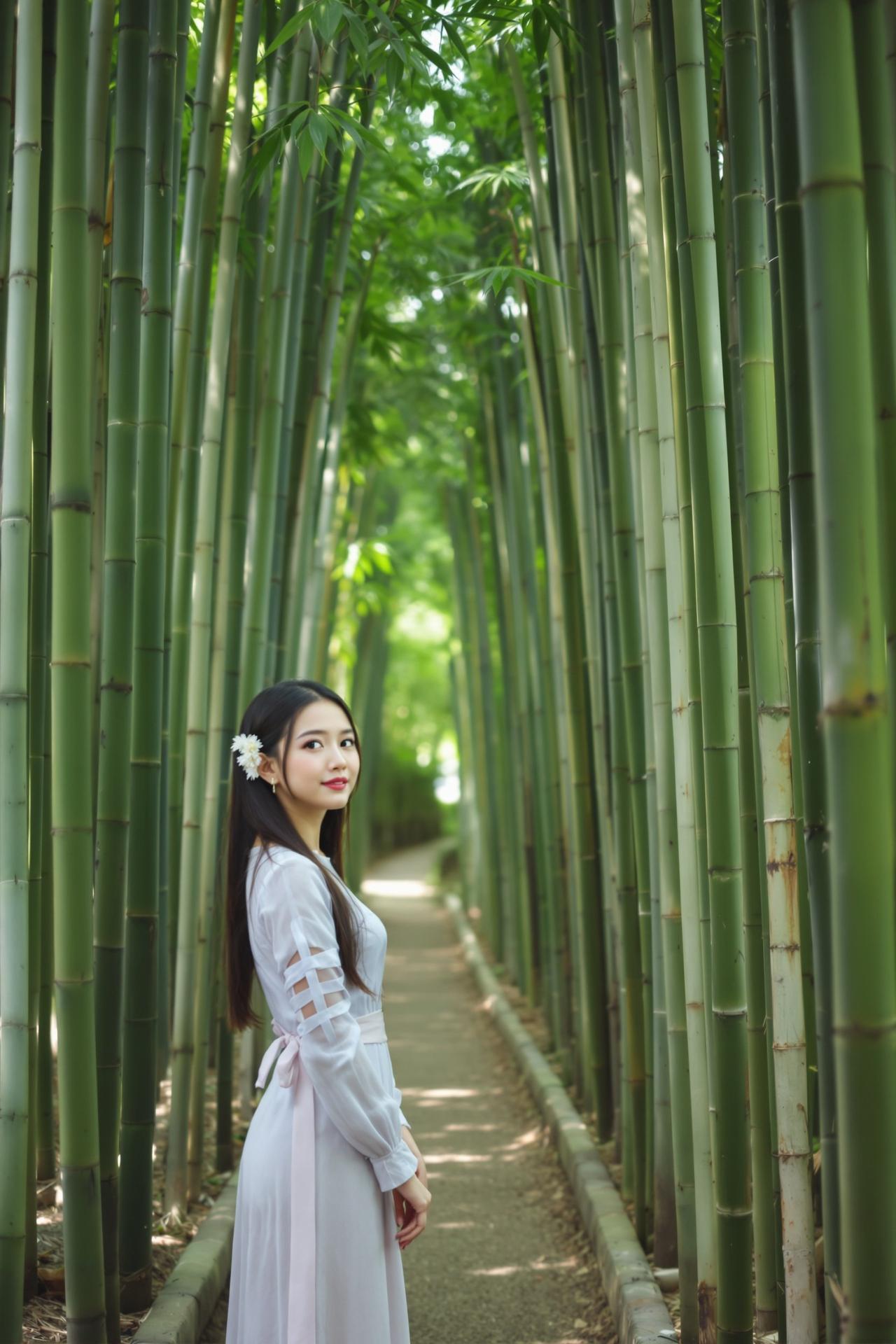 森系写真写真作品 - 竹林幽径 - 抖音福利姬
